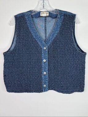 Vintage Pado Textured Button Vest Size Large